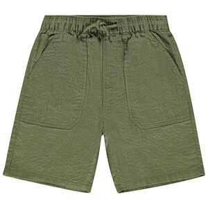 Bermudas de tela lisa con efecto estriado para niño 