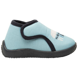 Patucos tipo botín con doble velcro y estampado de ballena para bebé niño 