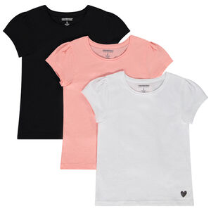 Pack de 3 camisetas de manga corta con estampado de corazones para niña  Main Pack de 3 camisetas de manga corta con estampado de corazones para niña