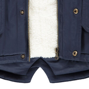 Parka de poliéster con capucha extraíble y forro de sherpa para niño 