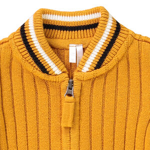 Gilet en tricot manches longues avec bandes contrastées pour bébé garçon 