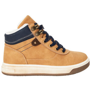 Botines camel con cordones y cremallera para niño 