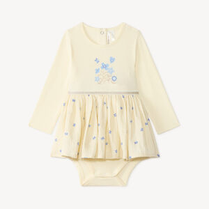 Vestido de bebé niña 2-en-1 con estampado de mariposa 