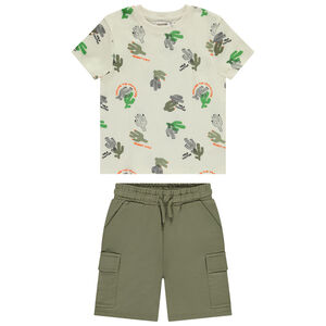 Conjunto de 2 piezas con camiseta estampada de cactus para niño 