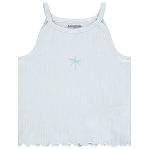 Camiseta corta acanalada con bordado para niña  Main Camiseta corta acanalada con bordado para niña