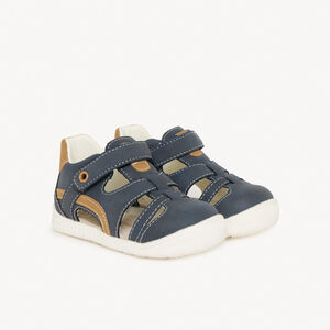 Sandalias velcro con piezas en contraste para bebé niño 