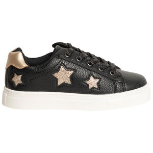 Zapatillas negras efecto cuero con estrellas de purpurina Main Zapatillas negras efecto cuero con estrellas de purpurina