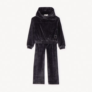 Ensemble sweat à capuche + jogging en velours pour fille   Main Ensemble sweat à capuche + jogging en velours pour fille