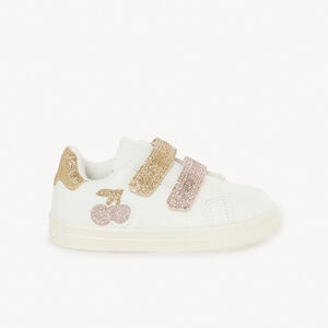 Zapatillas bajas con detalles de lentejuelas y doble velcro para bebé niña 