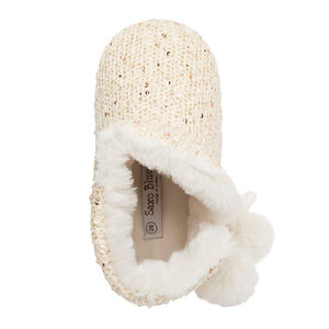 Pantuflas tipo bota de punto con purpurina para niña 