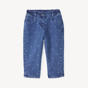 Jean barrel bebé niña estampado corazones 