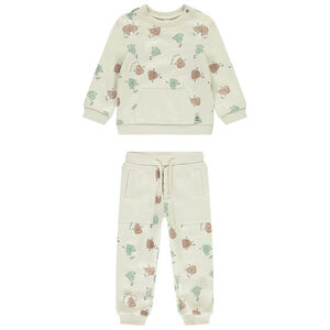 Conjunto de jogging estampado criaturas vegetales para bebé niño 
