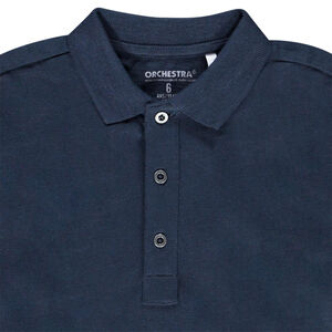 Polo de manga larga de algodón liso para niño 