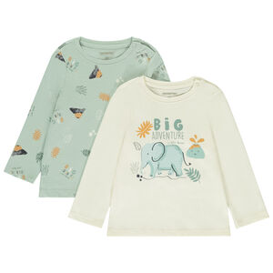 Lote de 2 camisetas de manga larga con estampado para bebé niño 