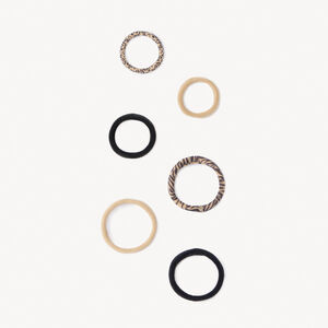 Lot de 6 élastiques unis et imprimés pour fille   Main Lot de 6 élastiques unis et imprimés pour fille