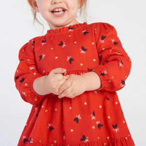 Robe manches longues imprimé cœurs fantaisie pour bébé fille   