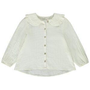 Camisa de manga larga de gasa de algodón para niña 