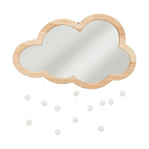 Espejo de madera de hevea con forma de nube  