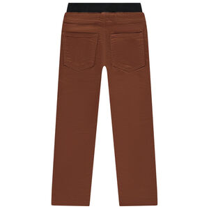 Pantalón con cintura elástica y pespuntes niño 
