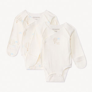Lote de 2 bodies de manga larga con volantes para bebé prematuro 