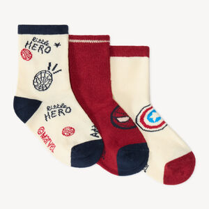 Lote de 3 pares de calcetines para bebé niño con estampados de Marvel 