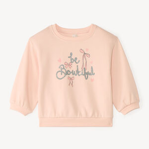 Sudadera de felpa 1/2 oversize con estampado original para niña bebé. 