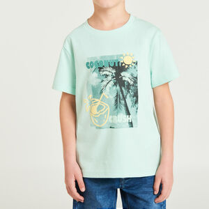 Camiseta de manga corta photoprint playa para niño 