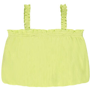 Camiseta sin mangas efecto globo con tirantes fruncidos para niña 