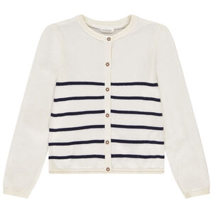 Gilet de punto rayado y lurex niña 