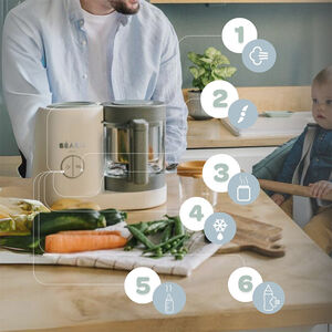 Babycook Néo robot de cocina para bebés 6 en 1 hecho en Francia gris/blanco 