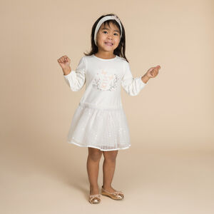 Ropa de ceremonia bicolor efecto 2 en 1 para bebé niña 