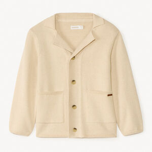 Chaleco de punto de manga larga con cuello de solapa para niño 