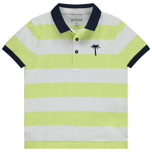 Polo de manga corta rayas con bordado de palmera para niño 
