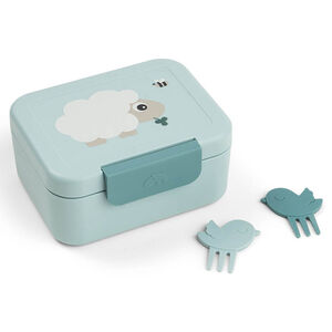 Snackbox avec piques snack Tiny Farm Bleu 
