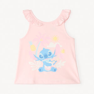 Camiseta sin mangas estampada de Stitch de Disney para niña bebé 