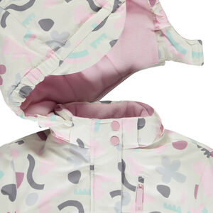 Chaqueta de esquí de tela repelente al agua con estampado artístico para niña 