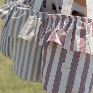 Bolso carrito Basket Stripe - Granate 