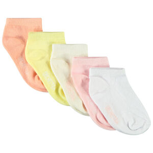 Pack de 5 pares de calcetines cortos lisos para bebé niña 
