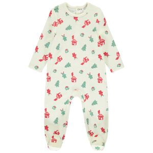 Pelele de terciopelo con estampado de árbol de Navidad para bebé (aberturas diferentes según la edad)  Main Pelele de terciopelo con estampado de árbol de Navidad para bebé (aberturas diferentes según la edad)