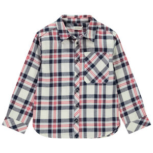 Camisa de cuadros de franela de manga larga para niño 