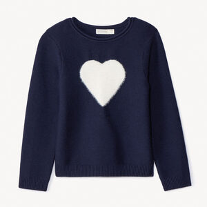 Pull manches longues tricot à motif pelucheux pour fille  Main Pull manches longues tricot à motif pelucheux pour fille