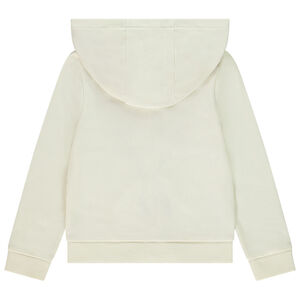Chaqueta de felpa liso con capucha niña 