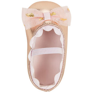 Pelele metálico con lazo de tul impreso de corazones para bebé niña 