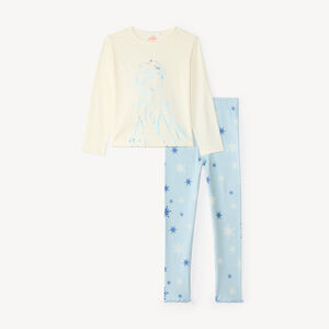 Pijama de 2 piezas de manga larga para niña con estampado de La Reina de las Nieves de Disney. 