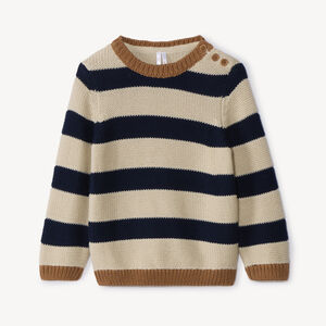 Pull manches longues en tricot à rayures pour bébé garçon 