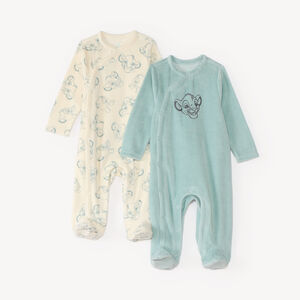 Lote de 2 pijamas de terciopelo para bebé niño con estampado de Simba de Disney 