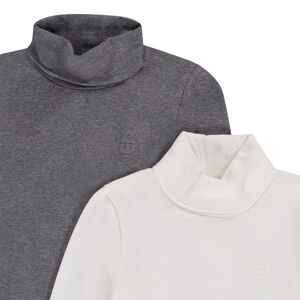 Lote de 2 camisetas de cuello alto en jersey liso niño 
