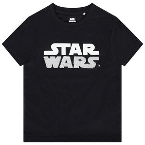 Camiseta manga corta fantasía Star Wars Disney con lentejuelas para niño 