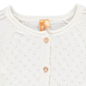 Chaleco de punto calado para bebé niña 