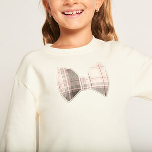 Vestido efecto 2 en 1 bicolor con estampado de cuadros para niña 